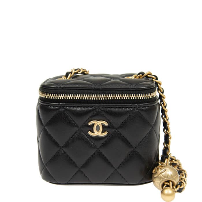 CHANEL SMALL VANITY WITH CHAIN BLACK AP1447