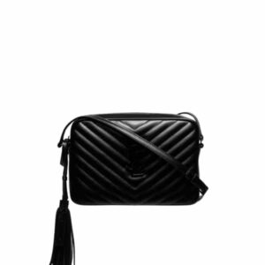 SAINT LAURENT LOU CAMERA BAG IN QUILTED BLACK NOIR LEATHER 23CM 612544DV7081000