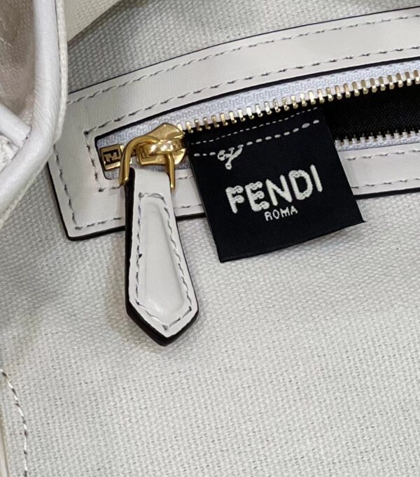 FENDI BAGUETTE FF CANVAS BAG WHITE 28CM 8BR600AMCDF1CFK - Image 5