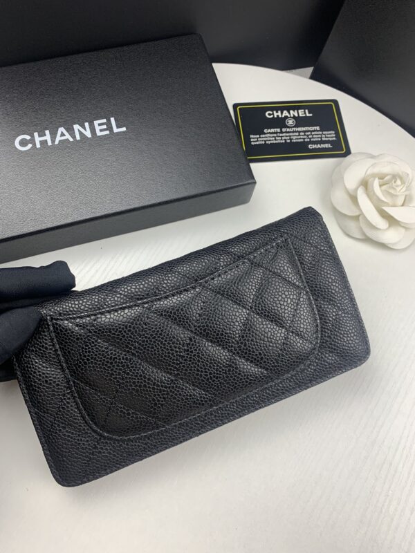 CHANEL BLACK CAVIAR LEATHER CLASSIC LONG FLAP WALLET 19.5CM - Image 3