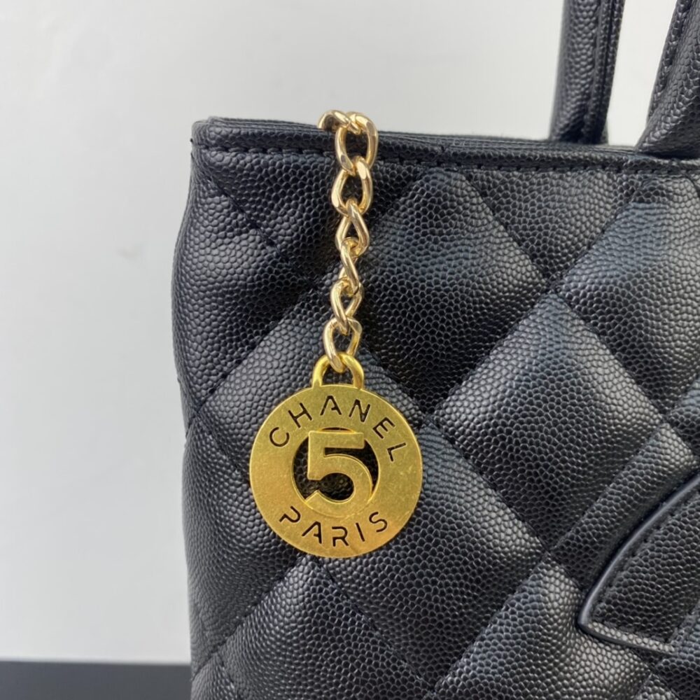 CHANEL MEDALLION TOTE BAG BLACK 30CM - Image 8