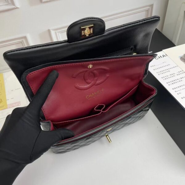 CHANEL MEDIUM FLAP BAG BLACK 25CM A01112 Y01295 94305 - Image 9