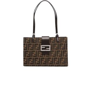FENDI 1990S ZUCCA BORSA FF BROWN TOTE MARRONE 30CM