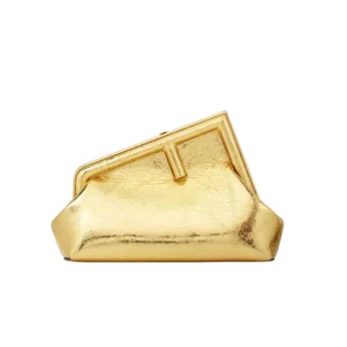 Fendi First Small Laminate Leather Bag Gold 24cm 8BP129AISPF0RXU
