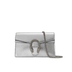 GUCCI WOMEN'S DIONYSUS SUPER MINI CROSSBODY BAG SILVER 16CM 476432 1TRBN 8173