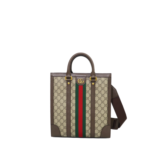 GUCCI OPHIDIA MEDIUM TOTE BAG IN BEIGE AND BROWN 724685 9C2ST 8746