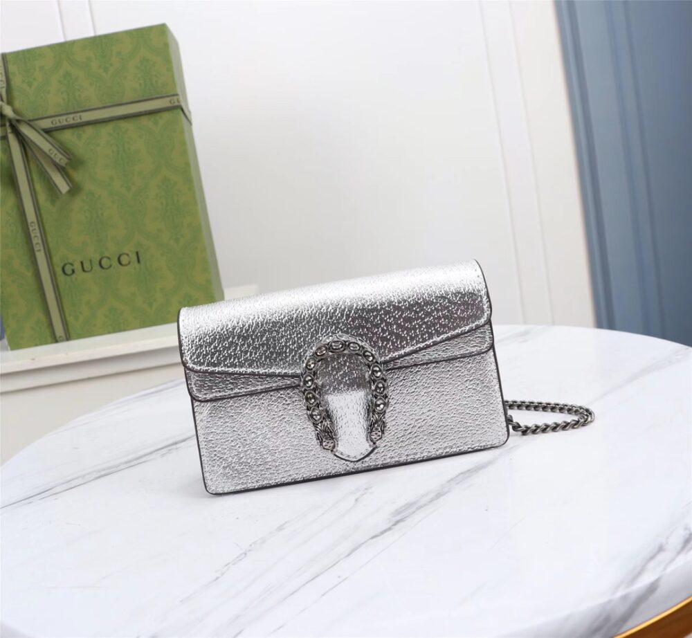 GUCCI WOMEN'S DIONYSUS SUPER MINI CROSSBODY BAG SILVER 16CM 476432 1TRBN 8173 - Image 10