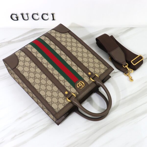 GUCCI OPHIDIA MEDIUM TOTE BAG IN BEIGE AND BROWN 724685 9C2ST 8746 - Image 3