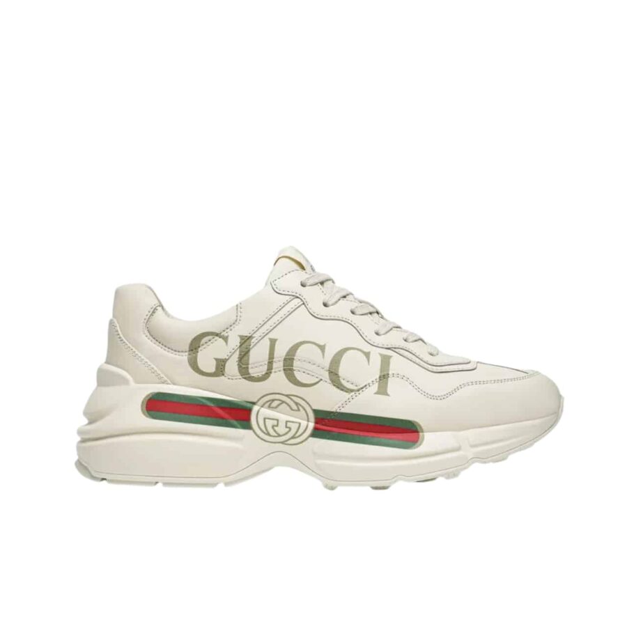 GUCCI WOMEN'S RHYTON GUCCI LOGO LEATHER SNEAKER 528892 DRW00 9522