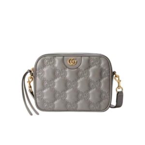 GUCCI GG MATELASSE LEATHER SMALL BAG GREY 702234 UM8HG 1563