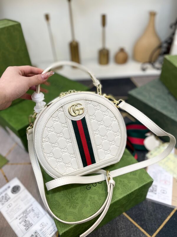 GUCCI OPHIDIAN ROUND BAG WHITE 20CM - Image 2