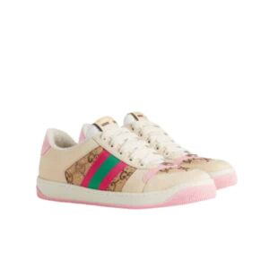Gucci Women's Screener Sneaker With Crystals Pink 677423 9SFR0 25