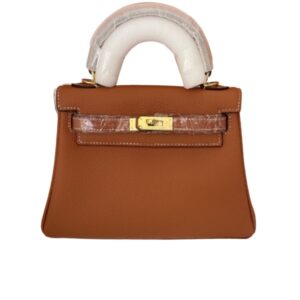HERMES KELLY SELLIER ROUGE EPSOM GOLD HARDWARE BROWN 20CM