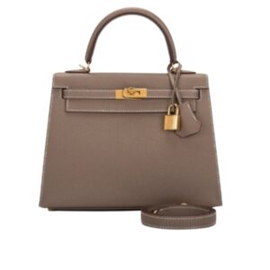 HERMES KELLY EPSOM CK18 ETOUPE GOLD HARDWARE 25CM