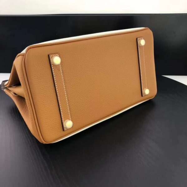 HERMES BIRKIN TOGO LEATHER GOLD HARDWARE BEIGE BROWN 30CM - Image 7