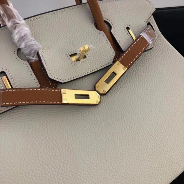 HERMES BIRKIN TOGO LEATHER GOLD HARDWARE BEIGE BROWN 30CM - Image 4