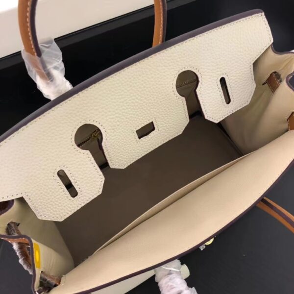 HERMES BIRKIN TOGO LEATHER GOLD HARDWARE BEIGE BROWN 30CM - Image 6