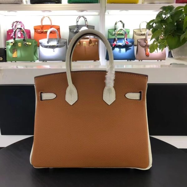 HERMES BIRKIN TOGO LEATHER GOLD HARDWARE BROWN 30CM - Image 3