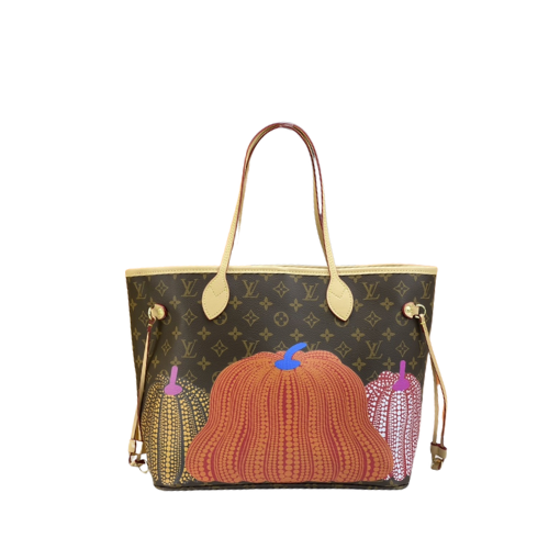 LOUIS VUITTON x YK MM NEVERFULL ORANGE YELLOW AND PINK 31CM CUSTOMS M46381