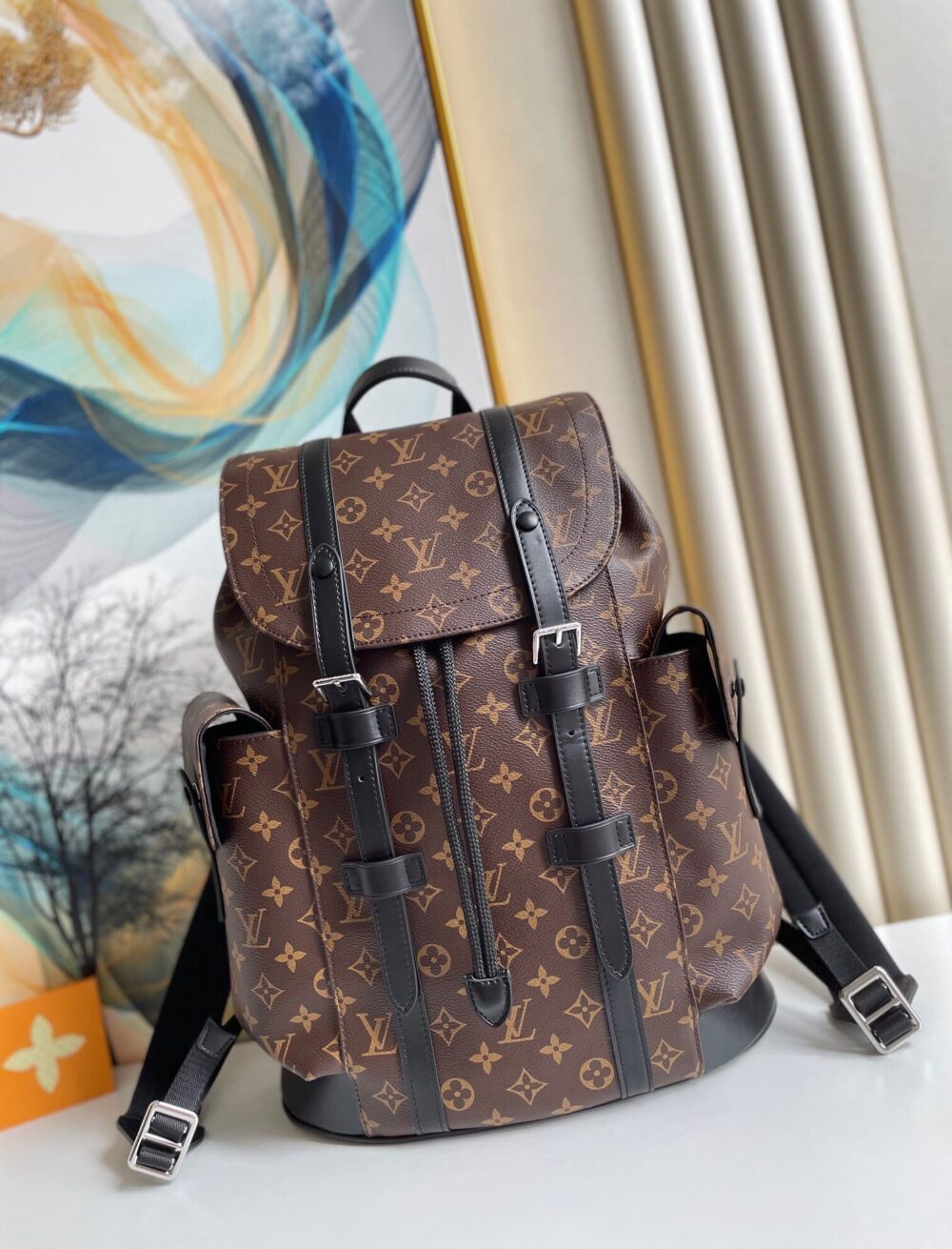 LOUIS VUITTON CHRISTOPHER MM BACKPACK MONOGRAM MACASSAR BROWN 44CM M43735 - Image 2