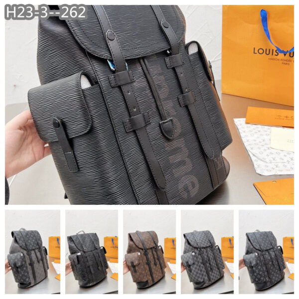 LOUIS VUITTON CHRISTOPHER BACKPACK MM TAURILLON MONOGRAM BLACK 45CM M55699 - Image 3