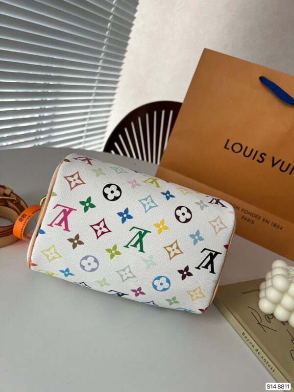 LOUIS VUITTON X TAKASHI MURAKAMI MONOGRAM BLANC WHITE MULTICOLOR MINI SPEEDY 20CM - Image 5