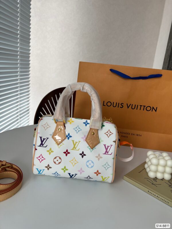 LOUIS VUITTON X TAKASHI MURAKAMI MONOGRAM BLANC WHITE MULTICOLOR MINI SPEEDY 20CM - Image 7