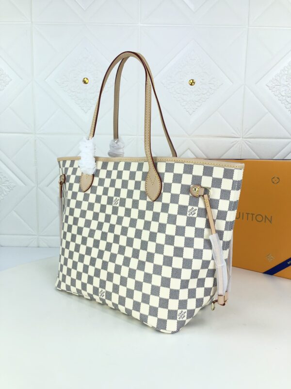 LOUIS VUITTON NEVERFULL GM DAMIER AZUR AND BEIGE 40CM N41360 - Image 5