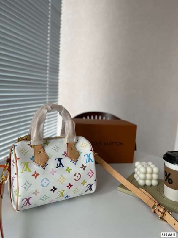 LOUIS VUITTON X TAKASHI MURAKAMI MONOGRAM BLANC WHITE MULTICOLOR MINI SPEEDY 20CM - Image 8
