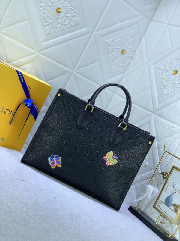 LOUIS VUITTON x YK ON THE GO MM WITH FLOWER MARQUETRY IN BLACK 35CM M46416 - Image 8