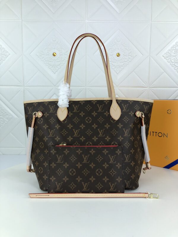 LOUIS VUITTON NEVERFULL BROWN AND RED MM 32CM M41178 - Image 2