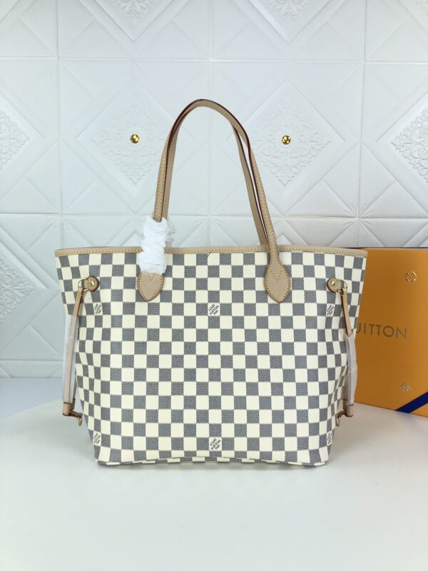 LOUIS VUITTON NEVERFULL GM DAMIER AZUR AND BEIGE 40CM N41360 - Image 6