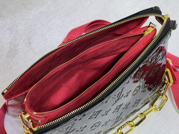 LOUIS VUITTON COUSSIN PM BAG BLACK RED 26CM - Image 3