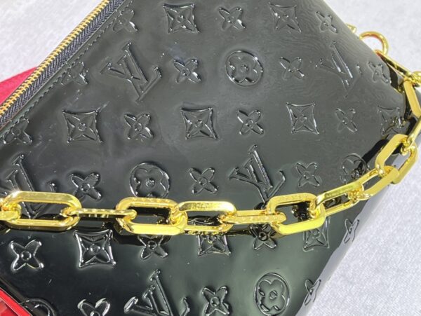 LOUIS VUITTON COUSSIN PM BAG BLACK RED 26CM - Image 5