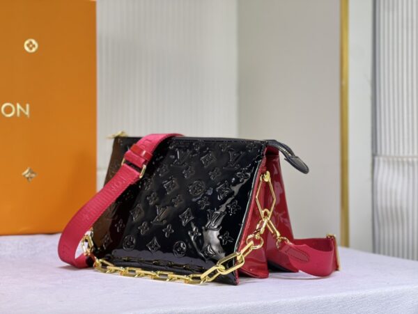LOUIS VUITTON COUSSIN PM BAG BLACK RED 26CM - Image 8