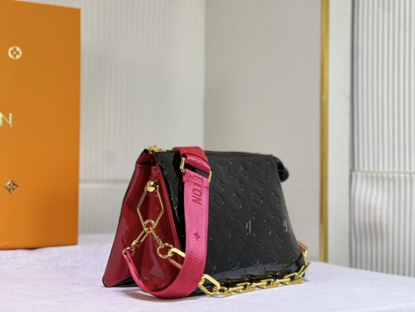 LOUIS VUITTON COUSSIN PM BAG BLACK RED 26CM - Image 9