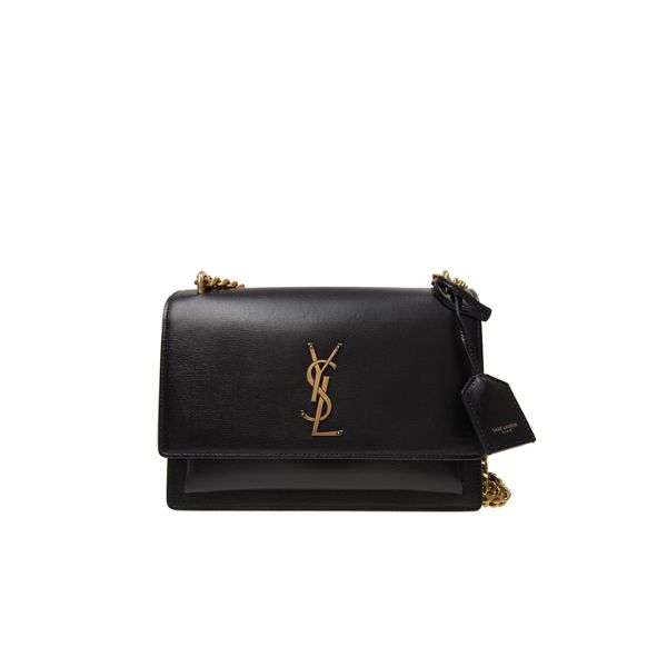 SAINT LAURENT SUNSET MEDIUM CHAIN BAG IN SMOOTH LEATHER 22CM 442906D420W1000