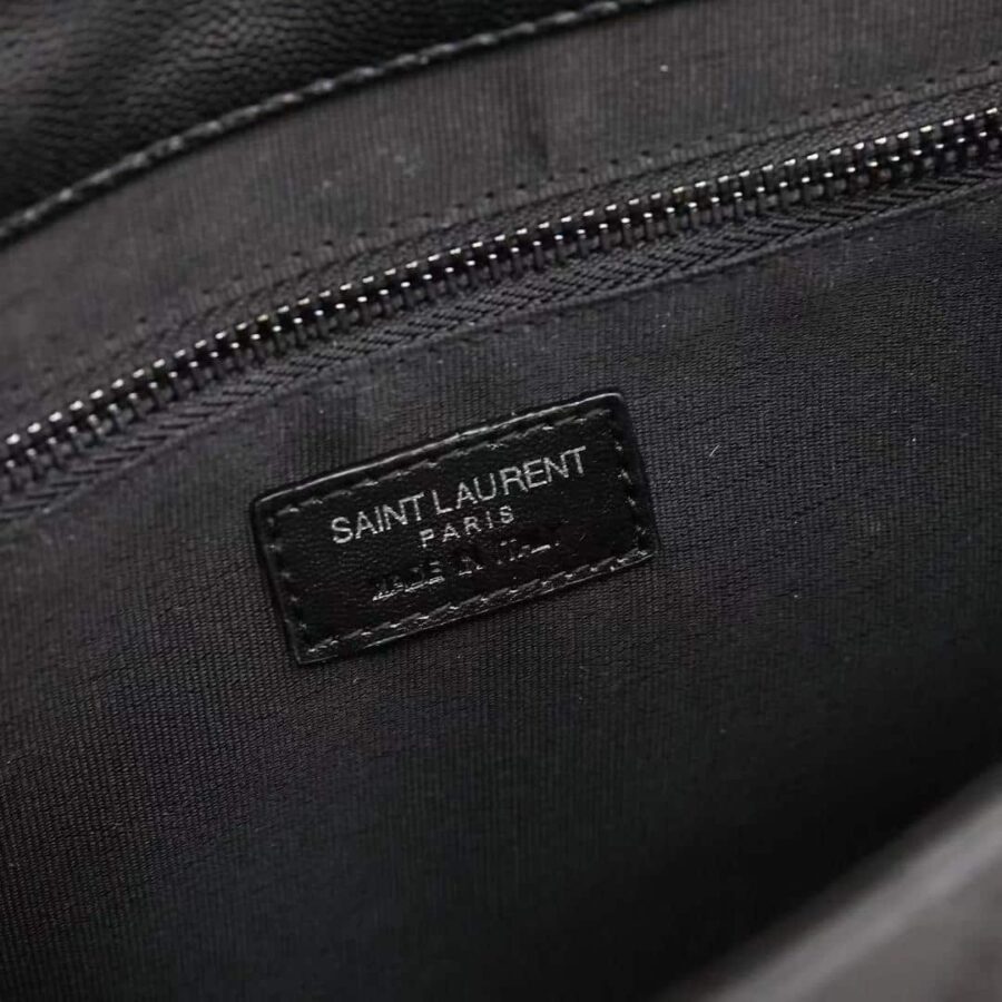 Alternative view of Saint Laurent Envelope Large Bag In Mix Matelassé Grain De Poudre Embossed Leather Black 31Cm 600166Bow981000