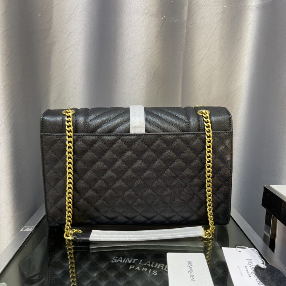 SAINT LAURENT ENVELOPE CHAIN BAG IN MIX MATELASSE GRAIN DE POUDRE EMBOSSED LEATHER 31CM - Image 3