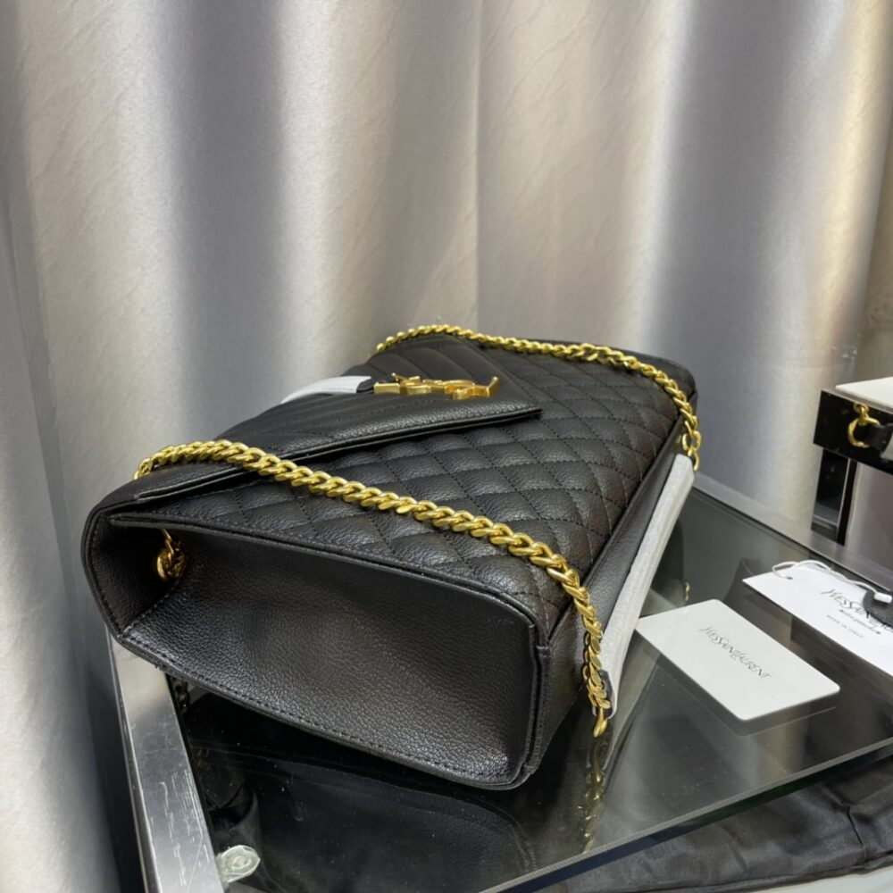 SAINT LAURENT ENVELOPE CHAIN BAG IN MIX MATELASSE GRAIN DE POUDRE EMBOSSED LEATHER 31CM - Image 2