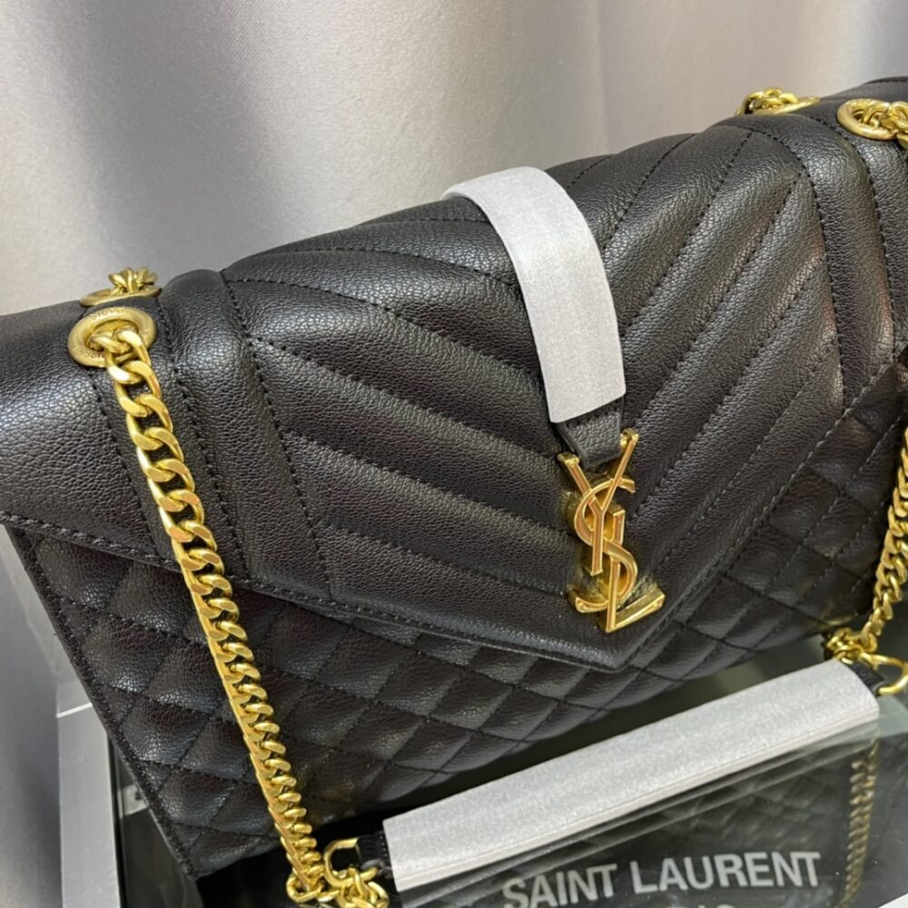 SAINT LAURENT ENVELOPE CHAIN BAG IN MIX MATELASSE GRAIN DE POUDRE EMBOSSED LEATHER 31CM - Image 5