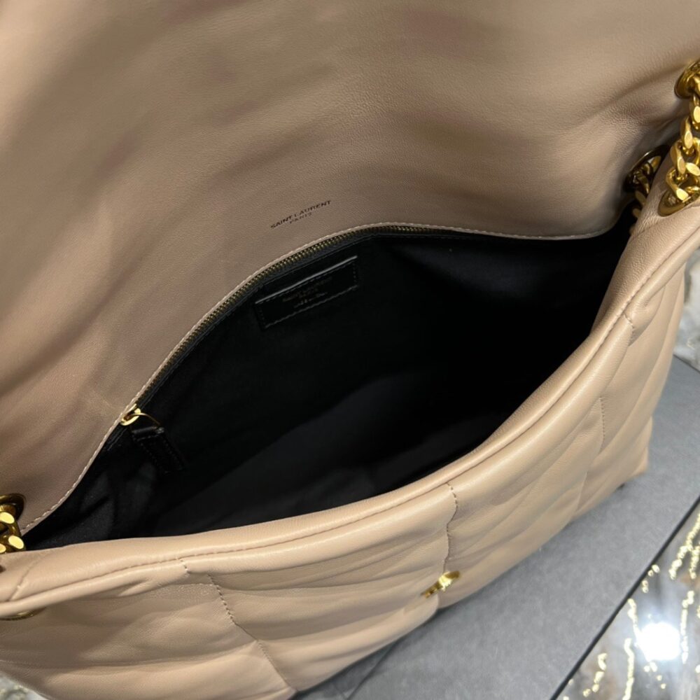 SAINT LAURENT PUFFER MEDIUM CHAIN BAG IN QUILTED BEIGE - Image 2