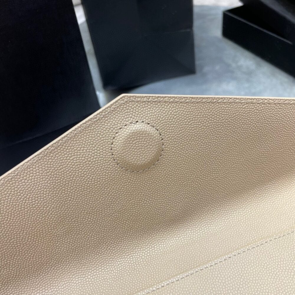 SAINT LAURENT UPTOWN POUCH IN GRAIN DE POUDRE LEATHER DARK BEIGE 27CM 5657391GF0J2721 - Image 8