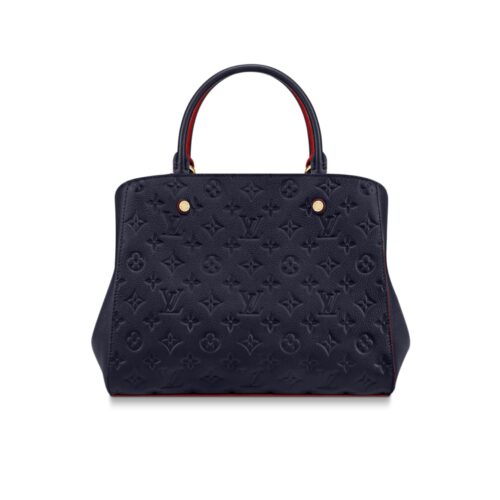 Louis Vuitton Montaigne MM Monogram Empreinte Leather Navy Blue 33Cm M42746