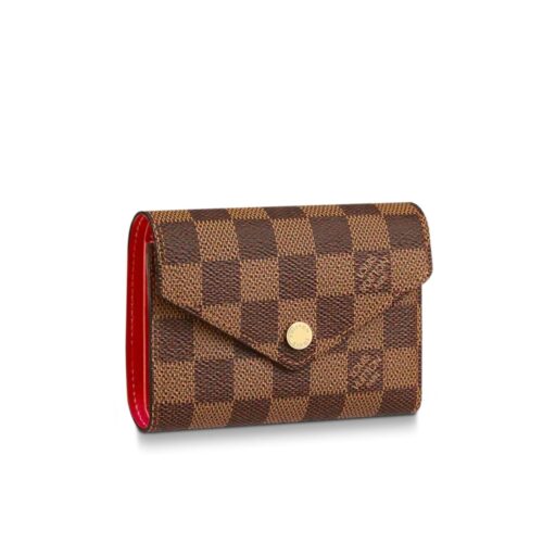 Louis Vuitton Victorine Wallet Damier Canvas Red 12Cm N41659