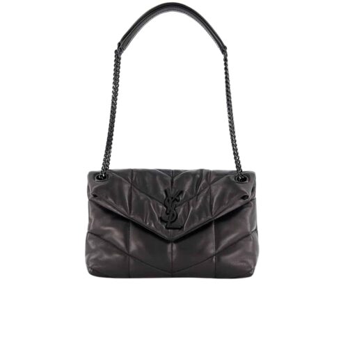 Saint Laurent Puffer Small Chain Bag In Quilted Black Noir 5774761El081000