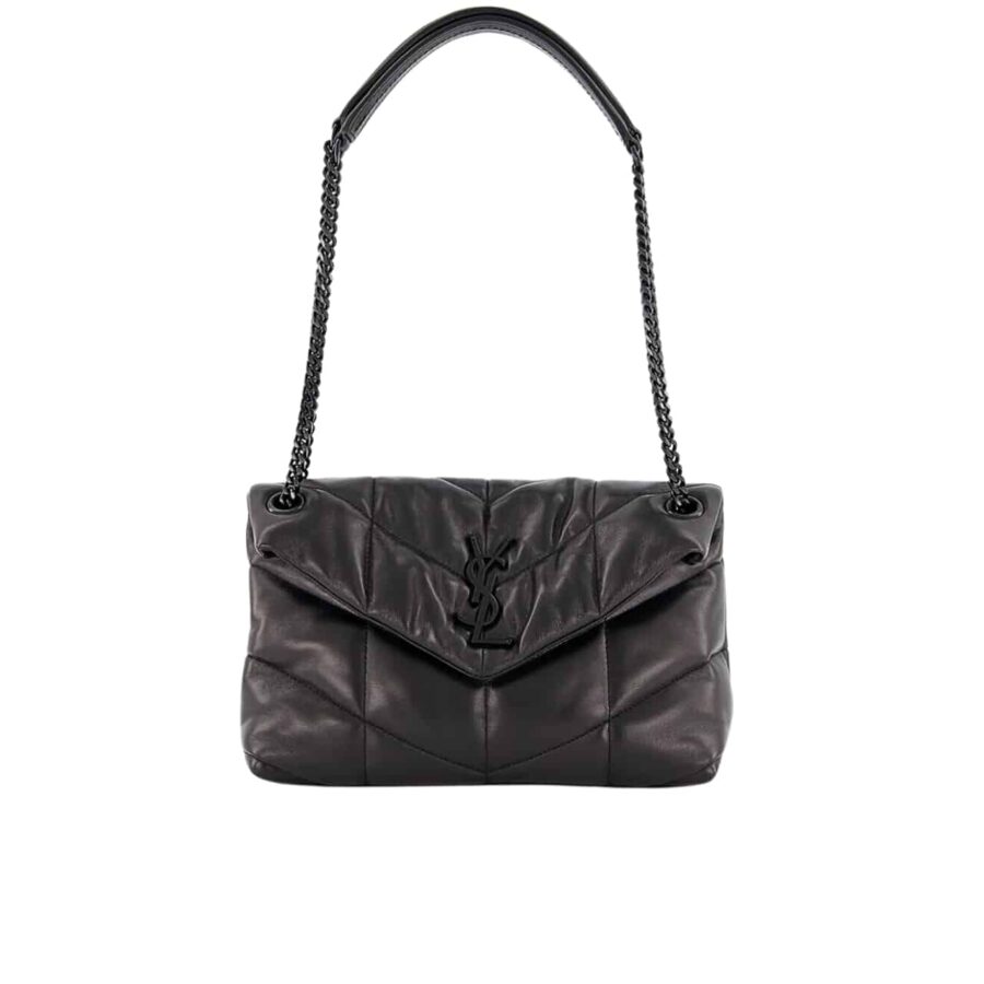 SAINT LAURENT PUFFER SMALL CHAIN BAG IN QUILTED BLACK NOIR 5774761EL081000