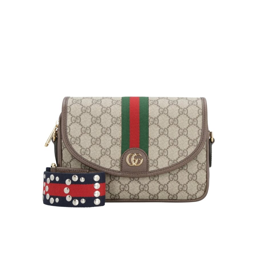 GUCCI OPHIDIA MINI CROSS BODY BAG BEIGE 23CM