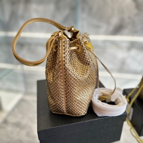 Alternative view of Prada Embellished Satin Pouch Platinum Color 20Cm 1Nr016 2Awl F0522