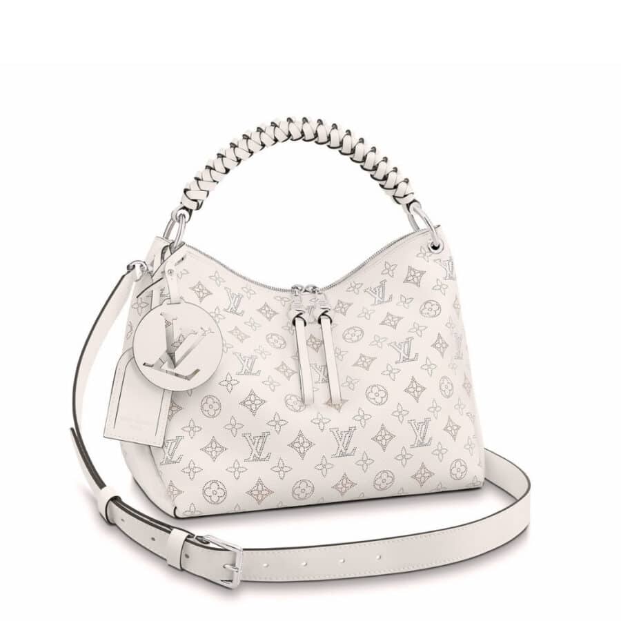 Louis Vuitton Beaubourg Hobo MM Mahina Leather Cream White 32cm M58482